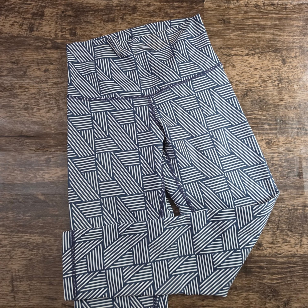 DYI Define Your Inspiration Leggings Womens XS Blue White Geometric‎ Cropped 21"